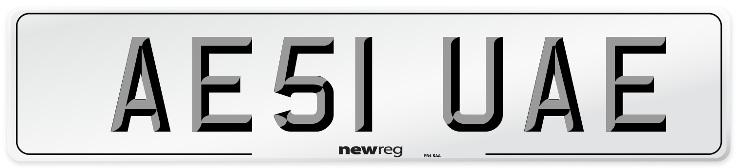 AE51 UAE Number Plate from New Reg